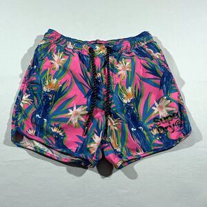 Superdry Swim Shorts Echo Racer Mens Multicolor Trunks Drawstring Stretch Sz S